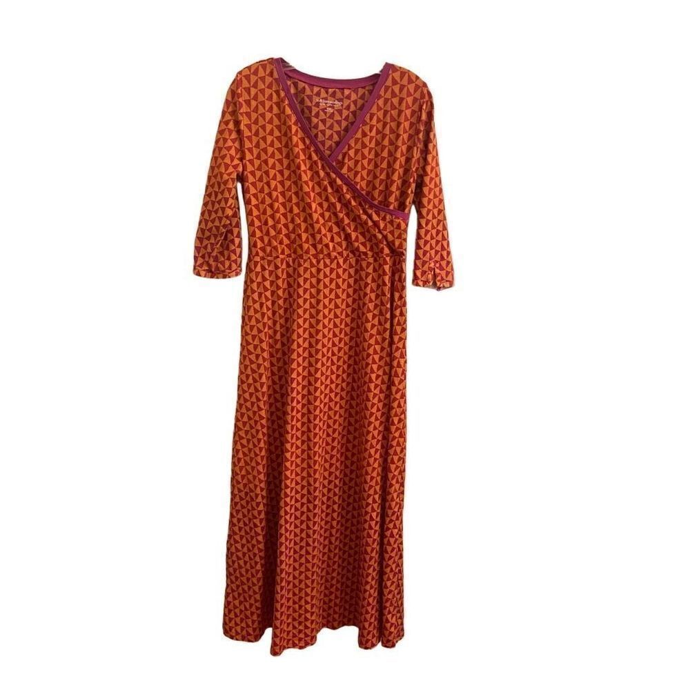Soft Surroundings Geometric Maxi Dress Pink & Orange Small